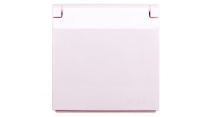 Simon 54 Pokrywa gniazda do wersji IP44 z przesłonami z klapką biała DGZ1BUZP/11