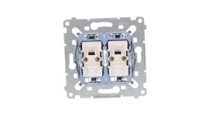 Simon 54 Łącznik schodowy podwójny z podświetleniem mechanizm 10AX 250V, szybkozłącza, SW6/2XLM