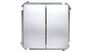 Simon Basic Łącznik świecznikowy z podświetleniem 10AX 250V, szybkozłącza, srebrny mat BMW5L.01/43