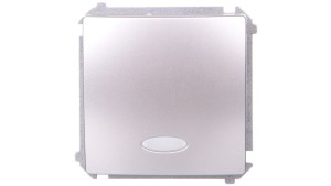 Simon Basic Łącznik jednobiegunowy z podświetleniem 10AX 250V, szybkozłącza, srebrny mat BMW1L.01/43