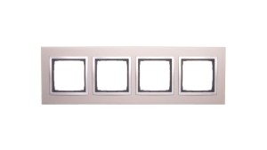 Simon 54 Nature Ramka poczwórna metal SATYNOWY BLASK DRN4/79