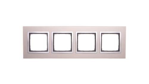 Simon 54 Nature Ramka poczwórna metal SATYNOWY BLASK DRN4/79