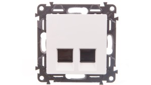 VALENA LIFE Gniazdo komputerowe podwójne RJ45 kat.6 UTP białe 753143