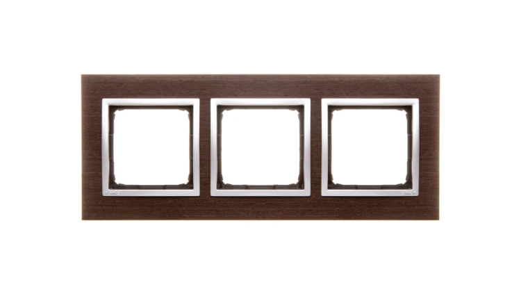 Simon 54 Nature Ramka potrójna drewno SREBRNE WENGE DRN3/84