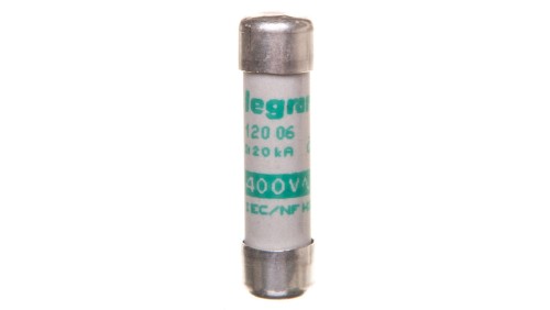 Wkładka bezpiecznikowa cylindryczna 8,5x31,5mm 6A aM 500V 012006