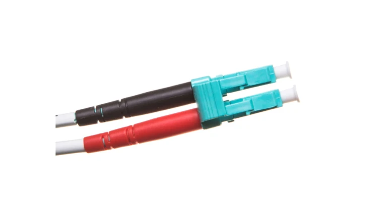 Patch cord światłowodowy LC/LC duplex MM 50/125 OM3 1m LS0H turkusowy DK-2533-01/3