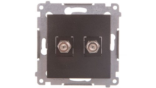 Simon 54 Gniazdo antenowe podwójne typu F antracyt DASF2.01/48