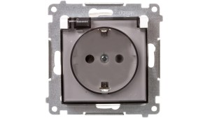 Simon 54 Premium Gniazdo Schuko do wersji IP44 z przeslonami (moduł) 16A, 250V białe DGSZ1BZ.01/11A