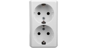 Simon 54 Gniazdo podwójne SCHUKO natynkowe, wersja skandynawska EGSz2nz/11