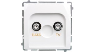 Simon Basic Gniazdo TV-DATA typ F 5-1000 MHz białe BMAD1.01/11