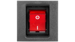 Simon Connect Płytka K45 z łącznikiem dwubiegunowym z podświetleniem szary grafit KL04/14