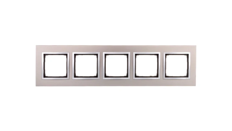 Simon 54 Nature Ramka pięciokrotna metal SATYNOWY BLASK DRN5/79