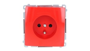 Simon Basic Gniazdo pojedyncze z/u z przesłonami czerwone BMGZ1Z.01/22
