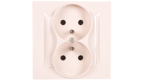Simon 10 Gniazdo podwójne z/u MONOBLOCK 16A, 250V krem CGZ2/41