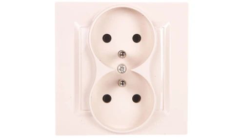 Simon 10 Gniazdo podwójne z/u MONOBLOCK 16A, 250V krem CGZ2/41