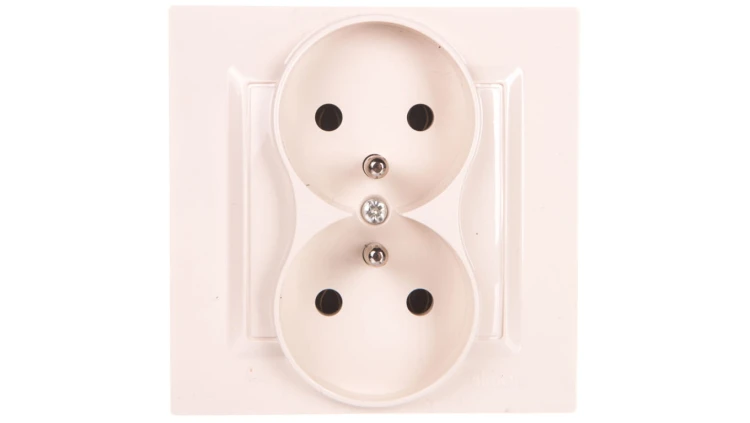 Simon 10 Gniazdo podwójne z/u MONOBLOCK 16A, 250V krem CGZ2/41