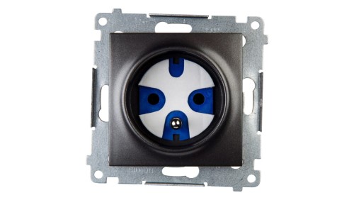 Simon 54 Gniazdo pojedyncze DATA z/u 16A IP20 z kluczem uprawniającym antracyt DGD1.01/48
