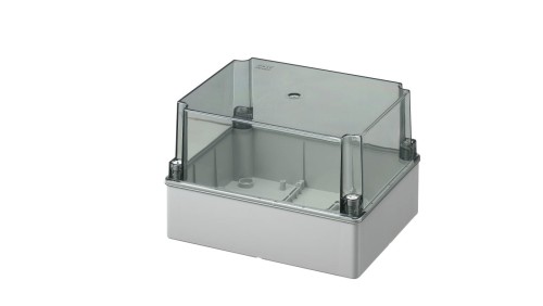 Puszka natynkowa wysoka z przeźroczystą pokrywą seria 440 IP56 240x190x160 szara EC440C7