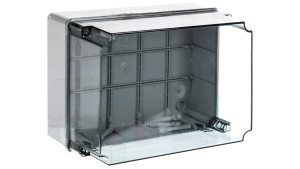 Puszka natynkowa wysoka z przeźroczystą pokrywą seria 440 IP56 300x220x180 szara EC440C8