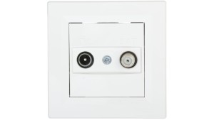 ASFORA Gniazdo antenowe TV-SAT końcowe 1dB białe EPH3400121