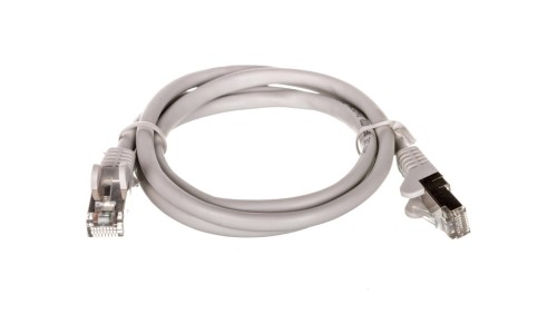 Kabel krosowy patchcord SF/UTP kat.5e CCA szary 1m 50144
