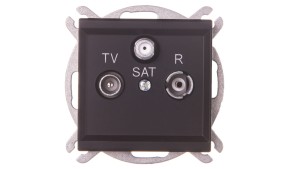 SONATA Gniazdo antenowe RTV-SAT przelotowe czarny metalik GPA-RSP/m/33