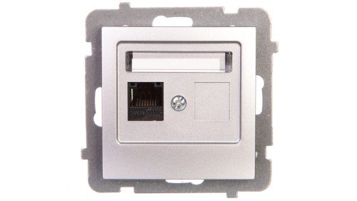 AS Gniazdo komputerowe pojedyncze RJ45 kat.5e MMC srebro GPK-1G/K/m/18