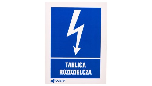 Samoprzylepna tabliczka ostrzegawcza /TABLICA ROZDZIELCZA 52X74/ 15EIA/Q1/F