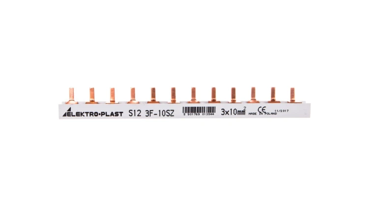 Szyna prądowa typu PIN 3P 10mm2 63A 12 pinów IZS10/3F/12 45.222