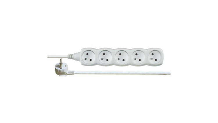 Przedłużacz 5-gniazd z/u 10m /H05VV-F 3G1/ biały P0510