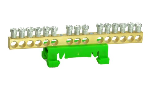 PE15 kolor zielony 15x16mm2 Listwa zaciskowa uziemiająca MAD0015G15