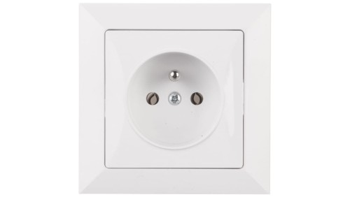 OPAL Gniazdo pojedyncze z/u białe GPt-16 Op