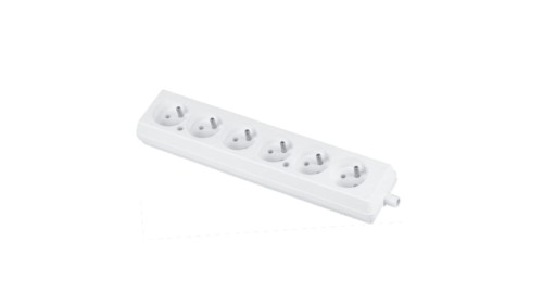 Gniazdo przenośne sześciokrotne 16A 2P+Z 250V białe GN-670