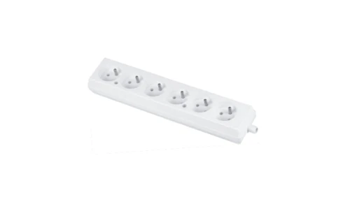 Gniazdo przenośne sześciokrotne 16A 2P+Z 250V białe GN-670
