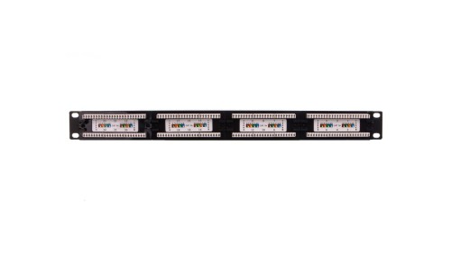 Patch panel kompletny 19 cali 24x RJ45 U/UTP kat. 5e 1U czarny RAL 9005 DN-91524U-1