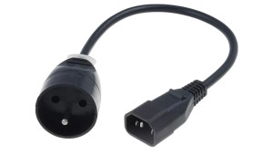Przedłużacz do UPS 1-gniazdo z/u 10A /H05VV-F 3x1 0,3m/ z wtykiem IEC C14 PS-PCU 171