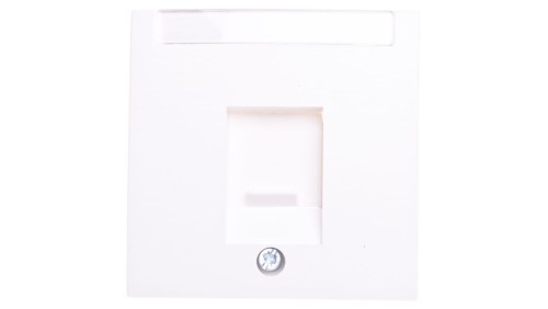 B.Kwadrat/S.1/B.3/B.7 Płytka czołowa pojedyncza z zasuwą chroniącą przed kurzem i polem opisowym, biały 11701909