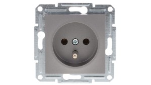 Gniazdo 2P+PE bez ramki, stalowe EPH2800162