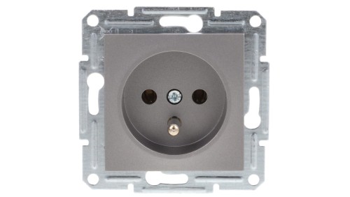 Gniazdo 2P+PE bez ramki, stalowe EPH2800162