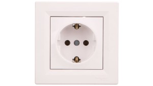 Asfora Gniazdo pojedyncze z/u SCHUKO białe EPH2900121