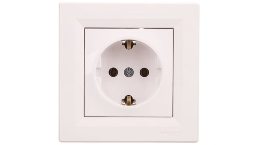 Asfora Gniazdo pojedyncze z/u SCHUKO białe EPH2900121