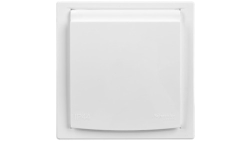 Gniazdo pojedyncze Asfora SCHUKO IP44 białe z ramką EPH3100321