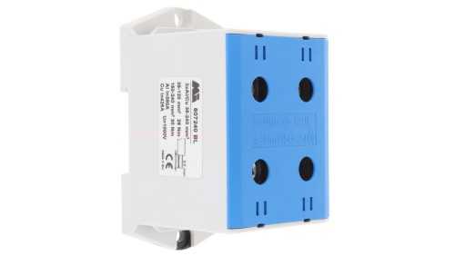 Złączka szynowa 2-torowa 35-240mm2 niebieska EURO multiOTL 240 2xAl/Cu 607240 BL