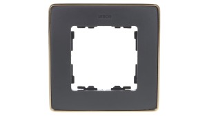 Simon Detail 82 Ramka pojedyncza Detail SELECT-metal GRAFIT / podstawa Złota 8201610-242