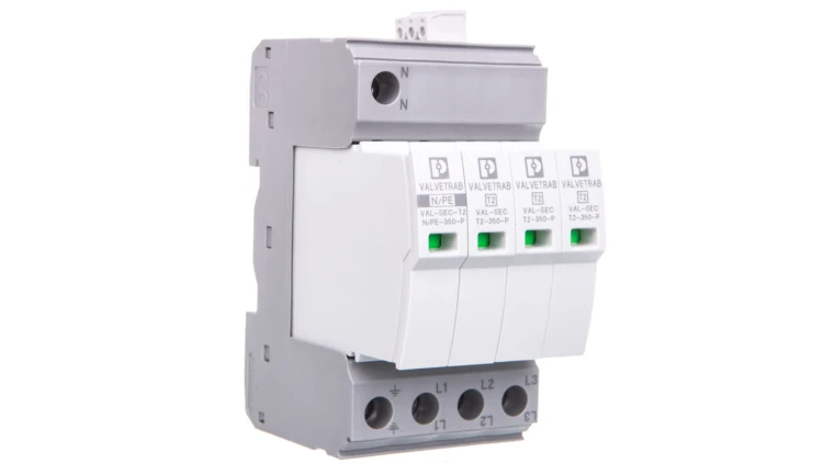 Ograniczniki przepięć Typ T2 4P 20kA 1,5kV 350V VAL-SEC-T2-3S-350-FM 2905340