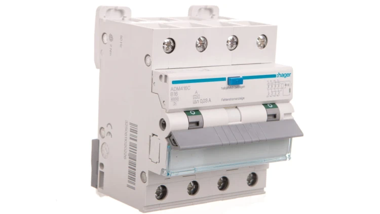 Wyłącznik różnicowo-nadprądowy RCBO 4P B16A 0,03A Typ A 6kA RCBO ADM416C