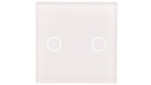 TouchMe Mały panel szklany, łącznik podwójny, biały TM531W
