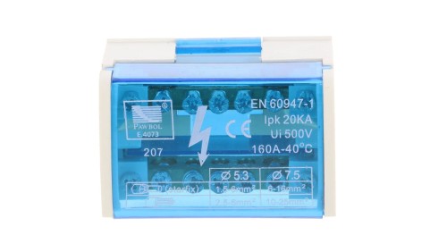 Blok rozdzielczy 100A 500V 2P 7-zaciskowy E.4073