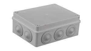 Puszka n/t hermetyczna 190x140x70 10 dławików IP55 szara S-BOX 406
