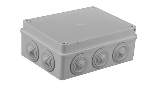 Puszka n/t hermetyczna 190x140x70 10 dławików IP55 szara S-BOX 406